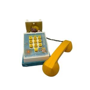 Vintage 1968 Fisher Price Pop-Up Pal Chime Phone Toy - Working